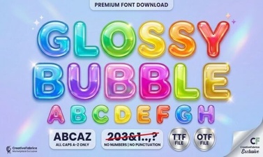 Design with Glossy Bubble Fonts