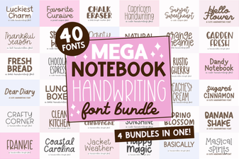 Mega Notebook Bundle: Fonts for Creative Handwriting
